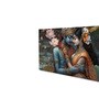 Canvas Framed Eternal Love of Krishna and Radha Wall Painting(18X36 Inch)