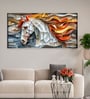 Canvas Framed Exquisite White Horse with Mane Wall Painting(24X48 Inch)