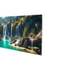 Canvas Framed Lush Green Waterfall in Forest Wall Painting(12X24 Inch)