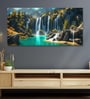 Canvas Framed Lush Green Waterfall in Forest Wall Painting(12X24 Inch)