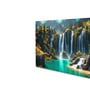 Canvas Framed Lush Green Waterfall in Forest Wall Painting(12X24 Inch)