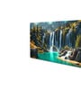 Canvas Framed Lush Green Waterfall in Forest Wall Painting(12X24 Inch)