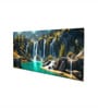 Canvas Framed Lush Green Waterfall in Forest Wall Painting(12X24 Inch)