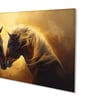 Canvas Framed Majestic Equine Encounter in Art Wall Painting(18X36 Inch)