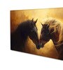 Canvas Framed Majestic Equine Encounter in Art Wall Painting(18X36 Inch)