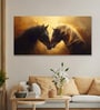 Canvas Framed Majestic Equine Encounter in Art Wall Painting(18X36 Inch)