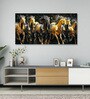 Canvas Framed Majestic Equine Serenity in Nature Wall Painting(24X48 Inch)