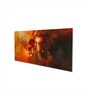 Canvas Framed Majestic Ganesha on Orange Canvas Wall Painting(24X48 Inch)