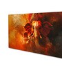 Canvas Framed Majestic Ganesha on Orange Canvas Wall Painting(24X48 Inch)
