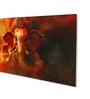 Canvas Framed Majestic Ganesha on Orange Canvas Wall Painting(24X48 Inch)