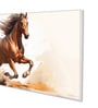 Canvas Framed Majestic Horse Galloping Through Dust Wall Painting(18X36 Inch)