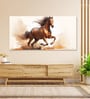 Canvas Framed Majestic Horse Galloping Through Dust Wall Painting(18X36 Inch)