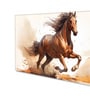 Canvas Framed Majestic Horse Galloping Through Dust Wall Painting(24X48 Inch)