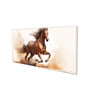 Canvas Framed Majestic Horse Galloping Through Dust Wall Painting(18X36 Inch)