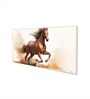 Canvas Framed Majestic Horse Galloping Through Dust Wall Painting(12X24 Inch)