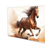 Canvas Framed Majestic Horse Galloping Through Dust Wall Painting(12X24 Inch)