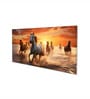 Canvas Framed Majestic Horses Galloping at Sunset Wall Painting(18X36 Inch)