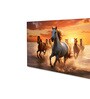 Canvas Framed Majestic Horses Galloping at Sunset Wall Painting(18X36 Inch)