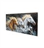 Canvas Framed Majestic Horses Galloping Through Meadow Wall Painting(12X24 Inch)