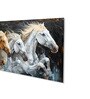 Canvas Framed Majestic Horses Galloping Through Meadow Wall Painting(12X24 Inch)