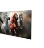Canvas Framed Majestic Horses in Dramatic Flight Wall Painting(18X36 Inch)