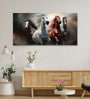 Canvas Framed Majestic Horses in Dramatic Flight Wall Painting(18X36 Inch)