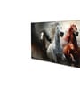 Canvas Framed Majestic Horses in Dramatic Flight Wall Painting(12X24 Inch)