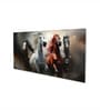 Canvas Framed Majestic Horses in Dramatic Flight Wall Painting(24X48 Inch)