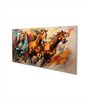 Canvas Framed Majestic Horses in Ethereal Flight Wall Painting(24X48 Inch)