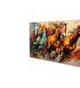 Canvas Framed Majestic Horses in Ethereal Flight Wall Painting(24X48 Inch)