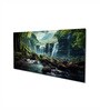 Canvas Framed Serene Forest wild Waterfall Wall Painting(24X48 Inch)