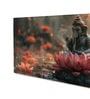 Canvas Framed Serene Ganesha on Lotus Blossom Wall Painting