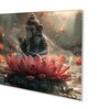 Canvas Framed Serene Ganesha on Lotus Blossom Wall Painting