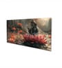 Canvas Framed Serene Ganesha on Lotus Blossom Wall Painting
