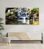 Canvas Framed Tropical Oasis Waterfall Escape Wall Painting(12X24 Inch)