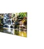 Canvas Framed Tropical Oasis Waterfall Escape Wall Painting(12X24 Inch)