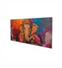Canvas Framed Vibrant Ganesha Artistry in Color Wall Painting(24X48 Inch)