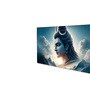 Canvas Framed Vibrant Lord Shiva Divine Art Wall Painting(24X48 Inch)