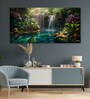 Canvas Framed Woodland Waterfall Serenity Wall Painting(18X36 Inch)