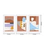 Brilliant Brown Cotton Canvas Framed Art Print Set of 3
