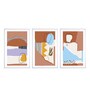 Brilliant Brown Cotton Canvas Framed Art Print Set of 3