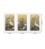 Peacock Brown Cotton Canvas Framed Wildlife Art Panels Set of 3