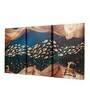 Classic Multicolour Canvas Framed Abstract Art Panel Set of 3