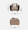 Canyon Fabric 1 Seater  Sofa in Light Grey Colour