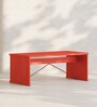 Cap 6 Seater Dining Table in Orange Colour