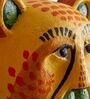 Capable Cheetah Yellow Papier Mache Wall Mask