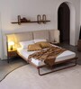Capella King Size Bed with Nigth Stand in Beige & Natural Colour