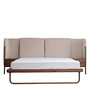 Capella King Size Bed with Nigth Stand in Beige & Natural Colour