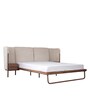 Capella King Size Bed with Nigth Stand in Beige & Natural Colour