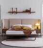 Capella King Size Bed with Nigth Stand in Beige & Natural Colour